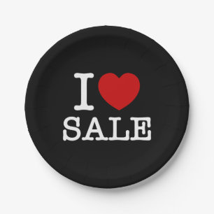 I HEART [LOVE] SALE PAPER PLATE