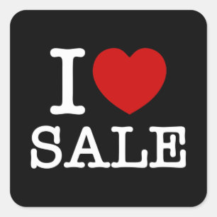 I HEART [LOVE] SALE SQUARE STICKER