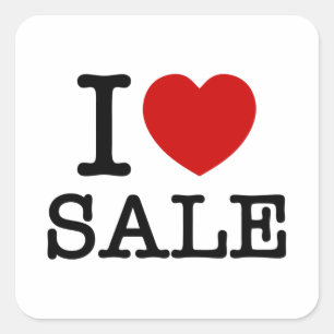 I HEART [LOVE] SALE SQUARE STICKER