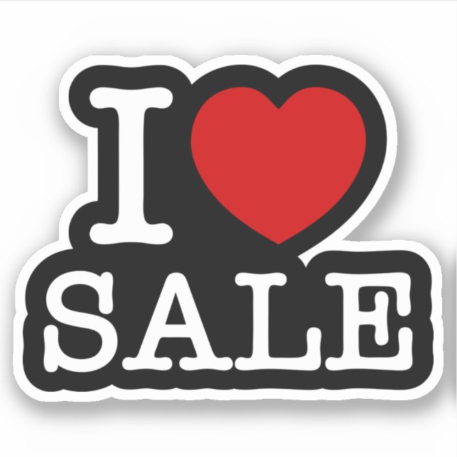 I HEART [LOVE] SALE STICKER (Front)