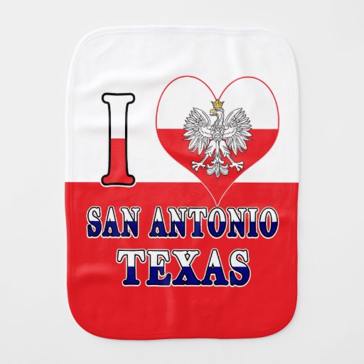 Image of I Heart Love San Antonio Texas Burp Cloth