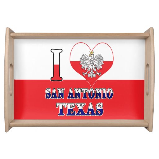 Image of I Heart Love San Antonio Texas Serving Tray