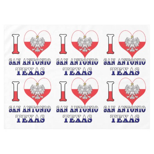 Image of I Heart Love San Antonio Texas Tablecloth