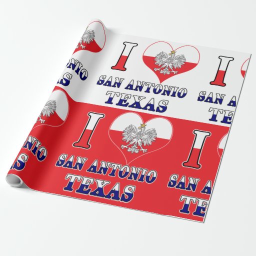 Image of I Heart Love San Antonio Texas Wrapping Paper