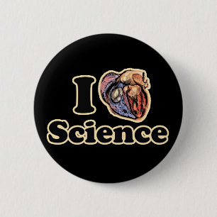 I Heart Love Science Anatomically Correct 6 Cm Round Badge