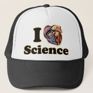 I Heart Love Science Anatomically Correct Geek Trucker Hat