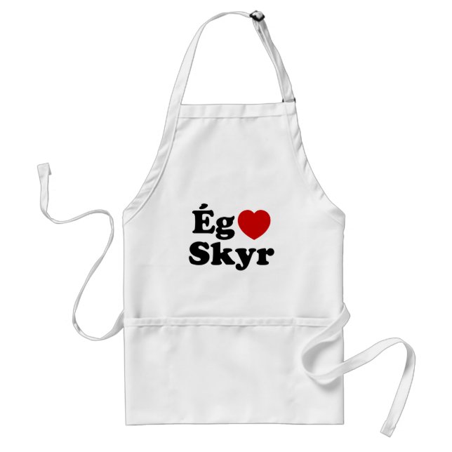 I Heart (Love) Skyr [Ég Elska Skyr] Icelandic Standard Apron (Front)