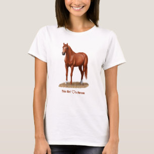 I Heart (Love) Sorrel Quarter Horses T-Shirt