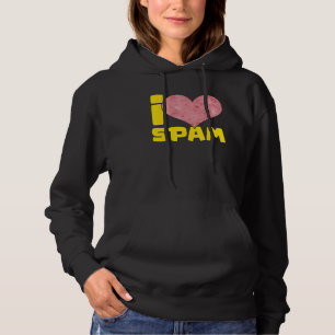 I Heart Love Spam Canned Cooked Pork Food Spam Hoodie