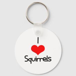 I Heart (Love) Squirrels Key Ring