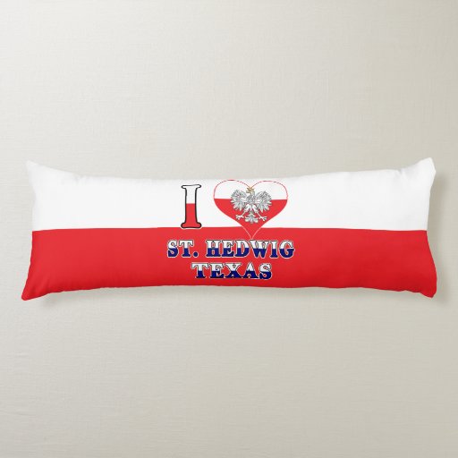 Image of I Heart Love St. Hedwig Texas Body Cushion