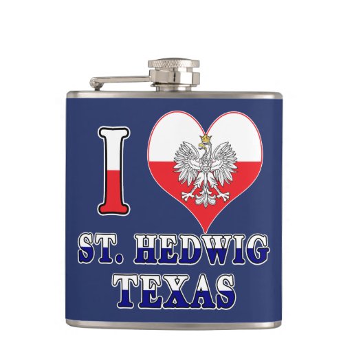 Image of I Heart Love St. Hedwig Texas Hip Flask