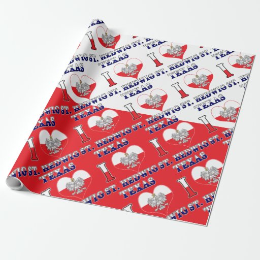 Image of I Heart Love St. Hedwig Texas Wrapping Paper
