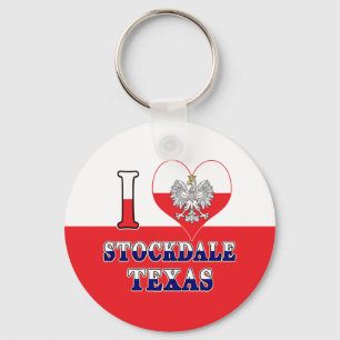 I Heart Love Stockdale Texas Key Ring