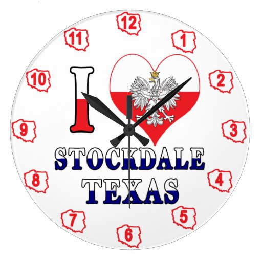 Image of I Heart Love Stockdale Texas Large Clock