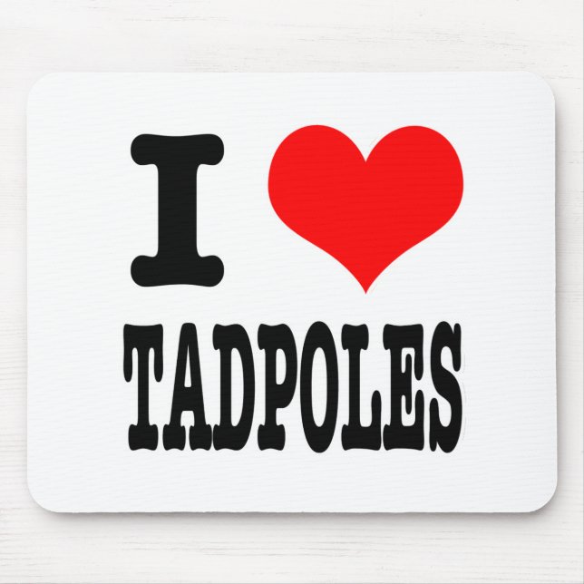 I HEART (LOVE) TADPOLES MOUSE MAT (Front)