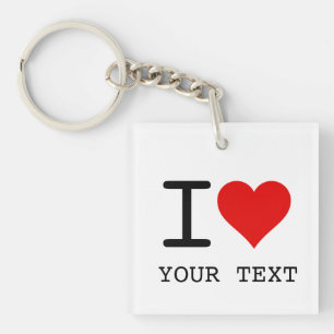 I Heart Love Template Key Ring