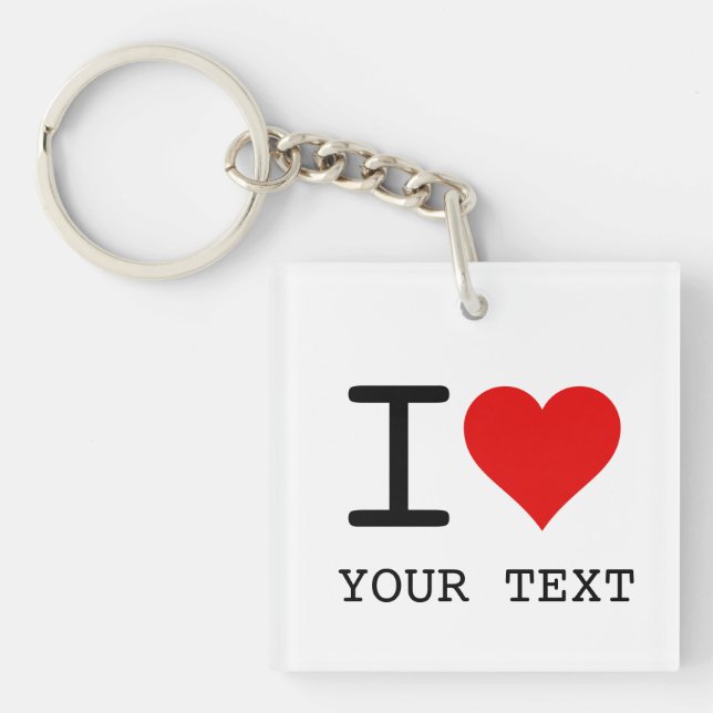 I Heart Love Template Key Ring (Front)