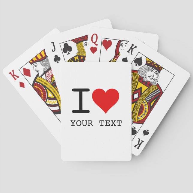 I Heart Love Template Playing Cards (Back)