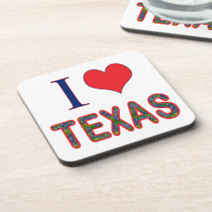 I (Heart) Love Texas Bluebonnet Coaster