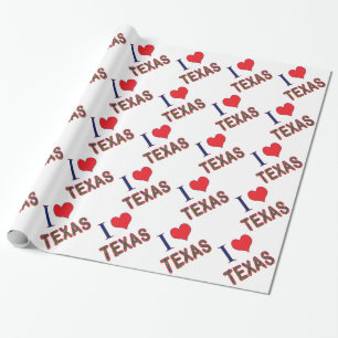I (Heart) Love Texas Bluebonnet Wrapping Paper
