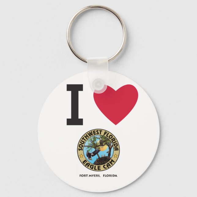 I HEART Love the SW Florida Eagle Cam Keychain (Front)