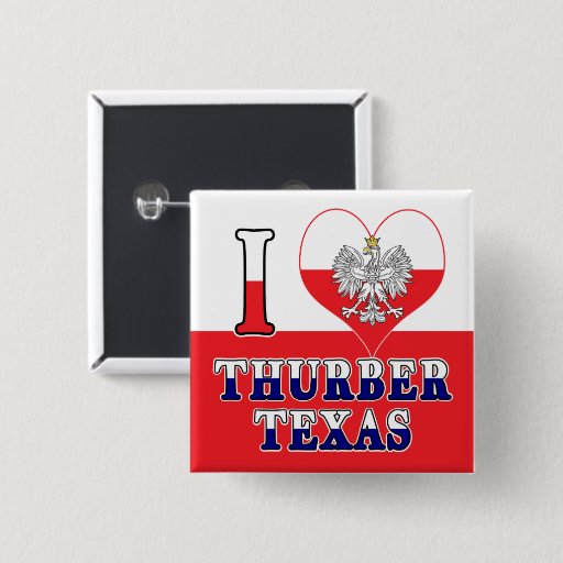 Image of I Heart Love Thurber Texas 15 Cm Square Badge
