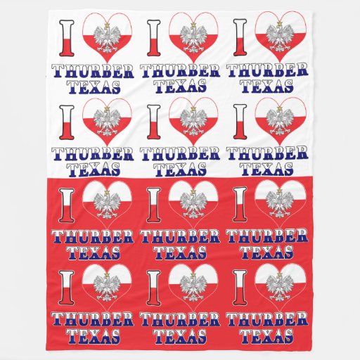 Image of I Heart Love Thurber Texas Fleece Blanket