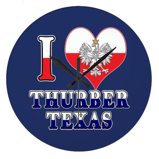 Image of I Heart Love Thurber Texas Large Clock