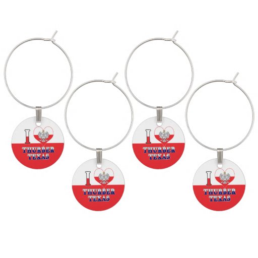 Image of I Heart Love Thurber Texas Wine Charm