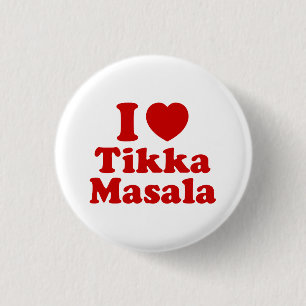 I Heart (Love) Tikka Masala 3 Cm Round Badge