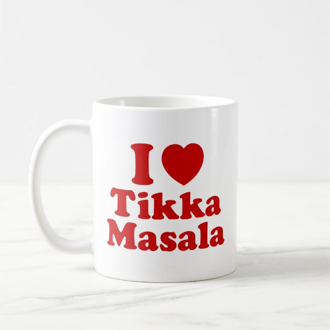 I Heart (Love) Tikka Masala Coffee Mug (Left)
