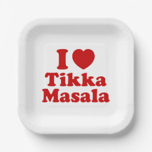 I Heart (Love) Tikka Masala Paper Plate