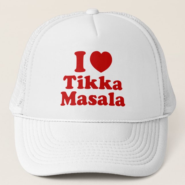 I Heart (Love) Tikka Masala Trucker Hat (Front)