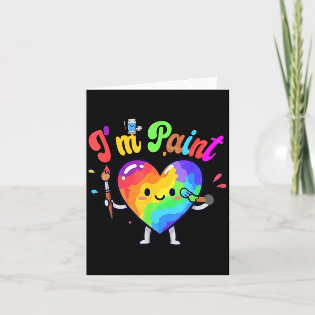 I Heart Love To Finger I'm Paint Cute Couple Valen Card (Front)