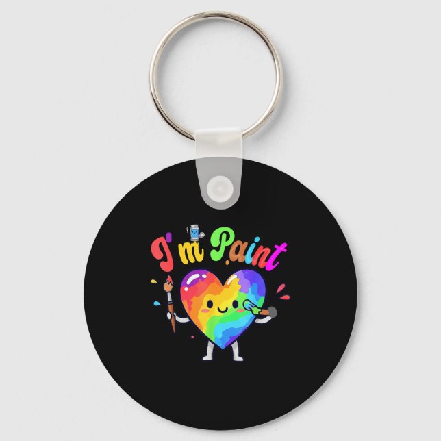 I Heart Love To Finger I'm Paint Cute Couple Valen Key Ring (Front)