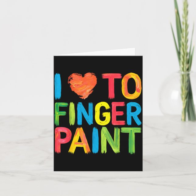 I Heart Love To Finger Paint Cute Couple Valentine Card (Front)