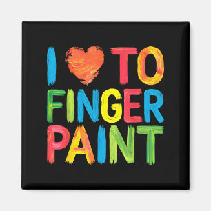 I Heart Love To Finger Paint Cute Couple Valentine Magnet