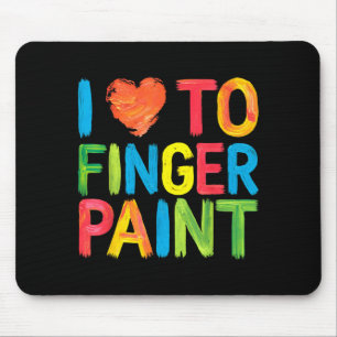 I Heart Love To Finger Paint Cute Couple Valentine Mouse Mat