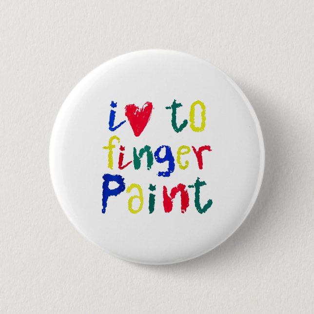 I Heart Love To Finger Paint - Funny Couple  6 Cm Round Badge (Front)