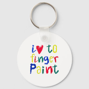 I Heart Love To Finger Paint - Funny Couple  Key Ring