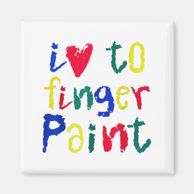 I Heart Love To Finger Paint - Funny Couple  Magnet (Front)