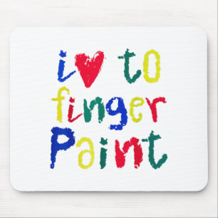 I Heart Love To Finger Paint - Funny Couple Mouse Mat