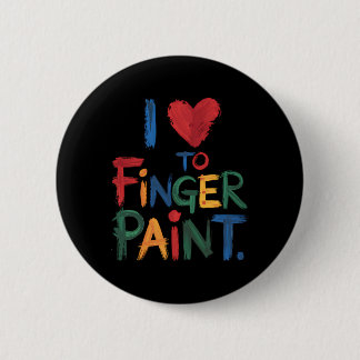 I Heart Love To Finger Paint I'm Paint Cute Couple 6 Cm Round Badge