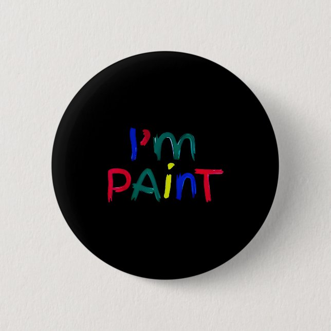 I Heart Love To Finger Paint I'm Paint Cute Couple 6 Cm Round Badge (Front)