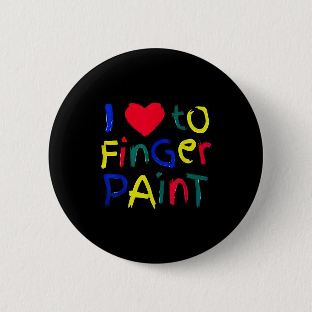 I Heart Love To Finger Paint I'm Paint Cute Couple 6 Cm Round Badge (Front)