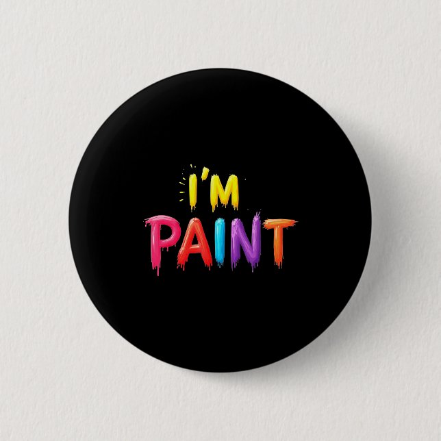 I Heart Love To Finger Paint I'm Paint Cute Couple 6 Cm Round Badge (Front)