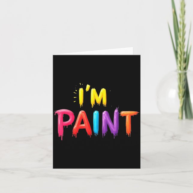 I Heart Love To Finger Paint I'm Paint Cute Couple Card (Front)