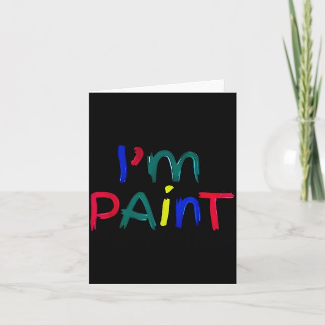 I Heart Love To Finger Paint I'm Paint Cute Couple Card (Front)