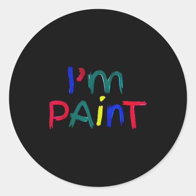 I Heart Love To Finger Paint I'm Paint Cute Couple Classic Round Sticker (Front)
